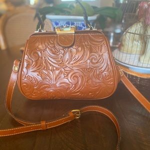 Tooled leather Patricia Nash crossbody